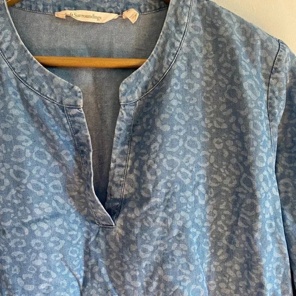 Soft Surroundings Chambray Leopard Print Top - Picture 9 of 15